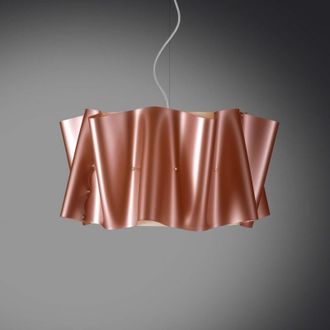Linea Zero L&aacute;mpara Colgante Tres Luces Folio Pantalla Cobre Di&aacute;metro 60x H32 Cm