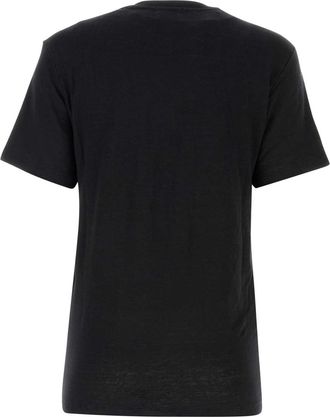 Isabel Marant Logo-Printed Linen T-Shirt - Black