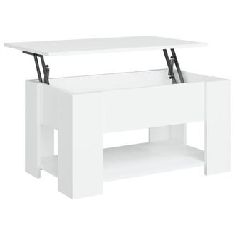 Berkfield Home Coffee Table White 79x49x41 cm Engineered Wood | Size: 79 x 49 x 41 cm