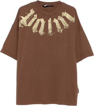 Palm Angels Brown 3/4-Sleeve Oversized T-Shirt