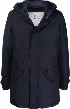 Woolrich Polar High Collar Parka - Heren - Parka Jassen - Blauw - M - Katoen - Jassen