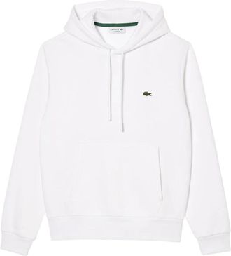 Lacoste Biologische katoenen hoodie met kangoeroezak - Heren - Hoodies - Wit - M - Katoen - Hoodies & sweatvesten