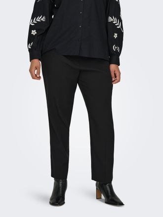 Only Carmakoma Anzughose ONLY CARMAKOMA CARVERONICA-ELLY LIFE HW PANT TLR NOOS, Damen, Gr. 42, L&auml;nge 32, schwarz, Obermaterial: 95% Polyester, 5% Elasthan, unifarben