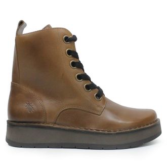 FLY London REIG201FLY Rug Leather Womens Ankle Boots - Camel - Size:UK 6