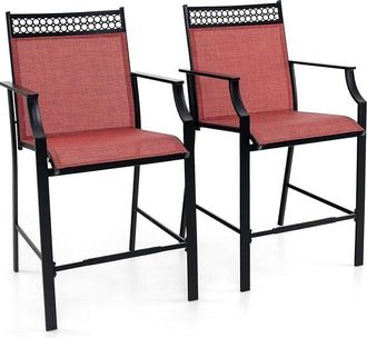 Costway Costway - Outdoor Patio Chair Set of 2 Home Patio Counter Height Chairs w/Footrest