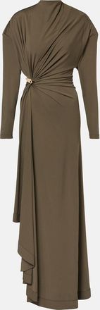 Bottega Veneta Gathered cr&ecirc;pe jersey maxi dress