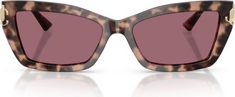 Jimmy Choo London 55mm Cat Eye Sunglasses in Pink Havana /Violet at Nordstrom