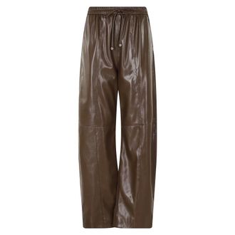 Isabelle Blanche Wide-Leg Palazzo Broek - Dames - Broeken - Bruin - Maat: XS Leer