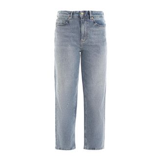 Just Cavalli Baggy Jeans met glitter - Dames - Cropped Jeans - Blauw - W28 - Katoen - Jeans