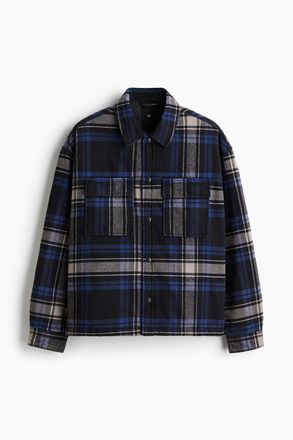 H&M Flanell-Overshirt in Oversized Fit - Schwarz/Kariert