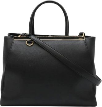 Fendi Pre-owned Handbags, female, Black, Size: ONE SIZE Pre-owned 2Jours Leather Handbag