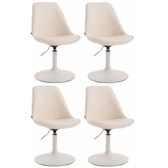Clp Clp - Set De 4 Sillas Lounge Maverick En Polipiel Crema Blanco