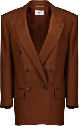 Saint Laurent Dames, Jassen, Bruin, Maat: S Tweed