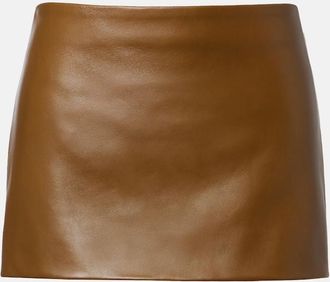 Khaite Jett leather miniskirt