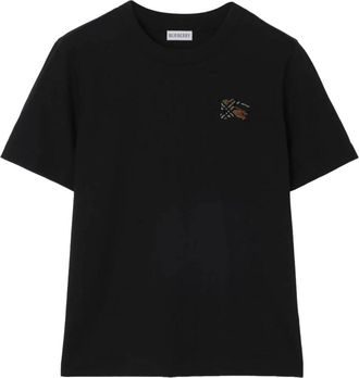 Burberry A1189 T-shirt - Dames - T-shirts - Zwart - L - Katoen - Tops
