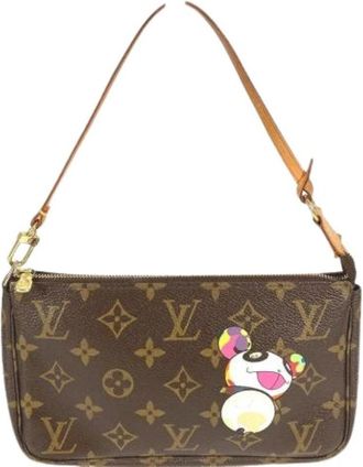 Louis Vuitton Tweedehands Canvas Louis Vuitton tassen - Dames - Vintage Mini Tas - Bruin - ONE Size - Vintage