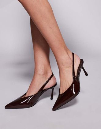 Simmi London Simmi London Layana sling back pumps in patent brown