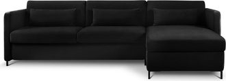 CXL by Christian Lacroix 4-Sitzer Designer Ecksofa Yanis mit Bettfunktion, Samtbezug Schwarz
