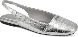 DKNY Darrow Slingback Flat in Silver at Nordstrom, Size 6.5