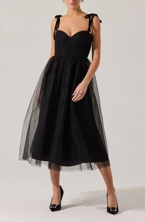 ASTR the Label Karyme Tie Strap Midi Dress in Black at Nordstrom Rack, Size Medium