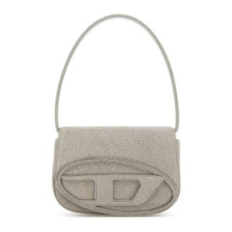 Diesel Leren Schoudertas - Dames - Handtassen - Grijs - ONE Size - Leer - Tassen