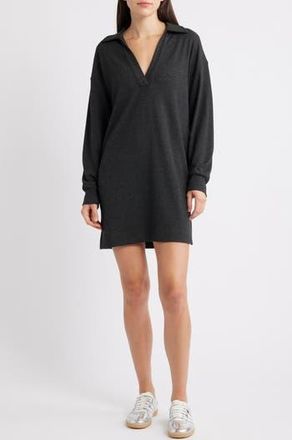 Faherty Legend Hudson Long Sleeve Polo Sweater Dress in Heathered Black Twill at Nordstrom Rack, Size Xx-Large