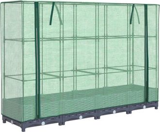 vidaXL Vidaxl - Arriate Con Cubierta Invernadero Aspecto Rat&aacute;n 160x40x123 Cm