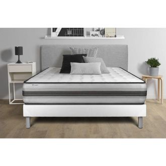 VITALIT Vitalit - Somier Blanco + Colch&oacute;n Con Muelles Y Viscoel&aacute;stica 130 X 200