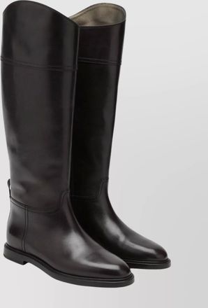 Brunello Cucinelli knee-high leather boots shiny accents