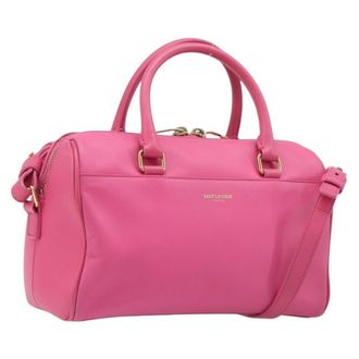 Saint Laurent Classic Duffle Leather Pink Leather Handbag (Pre-Owned)