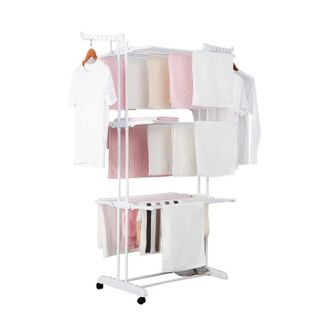 Herzberg Herzberg Hg-8034wht: Perchero M&oacute;vil Para Ropa - Blanco