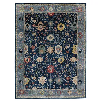 Ballard Designs Kelsey Hand Tufted Rug - Navy, 26 x 8 Runner - Ballard Designs