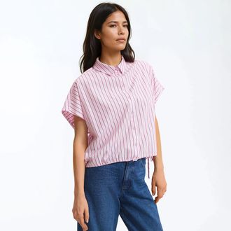 La Redoute Collections Kort hemd van gestreept katoen met korte mouwen