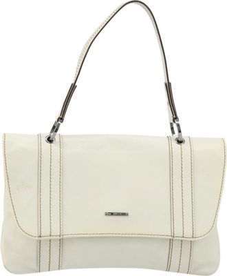 Gucci Vintage Handbag Leather White Leather Handbag (Pre-Owned)