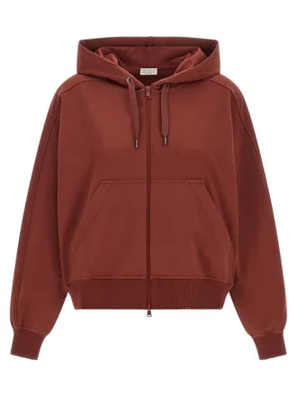 Brunello Cucinelli Bordeaux Cotton Womens Sweatshirt