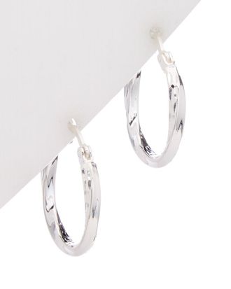 Argento Vivo Silver Twisted Hoops