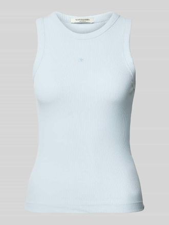 Scotch & Soda Tanktop mit Logo-Stitching in Hellblau, Gr&ouml;&szlig;e XL