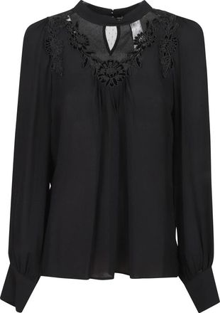 Twinset Twin-set Truien - Dames - Blouses - Zwart - L - Tweed - Overhemden
