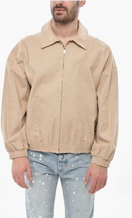 Willy Chavarria Linen and Cotton Overshirt KENDRICK with Tone-on-Tone Logo size Xl