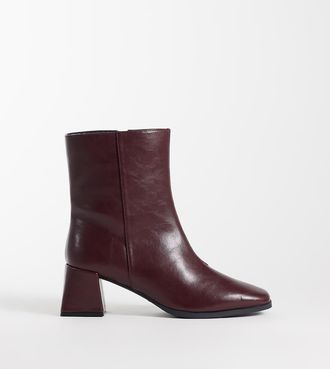London Rebel Delta stivaletti alla caviglia medi in bordeaux-Rosso