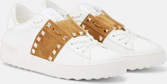 Valentino Garavani Zapatillas Rockstud de piel con ante