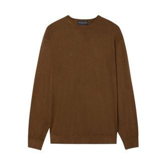 Brooks Brothers Trui met ronde hals - Heren - Truien - Bruin - Maat: M Zijde