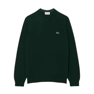 Lacoste Trui met ronde hals - Heren - Truien - Groen - Maat: S Wol