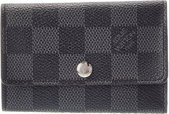 Louis Vuitton Black Damier Graphite Coated Canvas Multicles 6Key Holder (Authentic Pre-Loved)