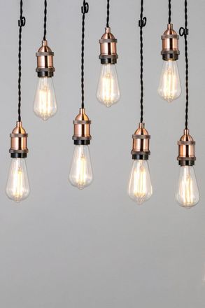 BHS Laura 7 Light Ceiling Pendant in Copper