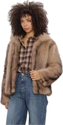 Silvian Heach Jassen, Dames, Beige, 2Xs, Dames Jassen Furcoat Rispar