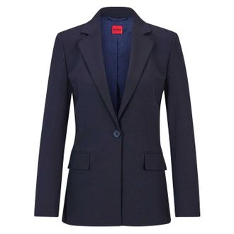 HUGO BOSS Hugo Damespakjasje met reverskraag en standaardpasvorm (Donkerblauw)