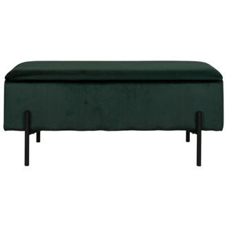 Moloo Banco con almacenaje en terciopelo verde 95 cm