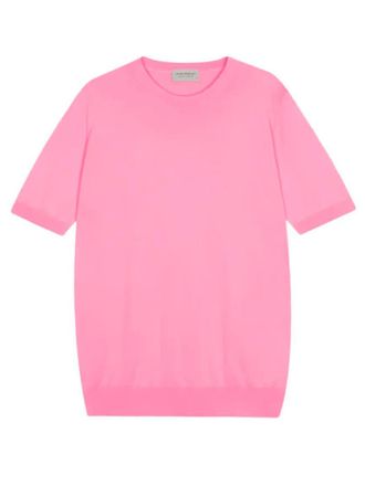 John Smedley Pink Cotton T-Shirt