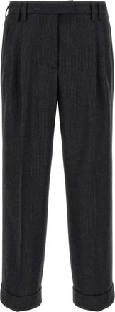 Alberto Biani Albertino Broek - Dames - Broeken - Grijs - 2XS - Wol - Broeken